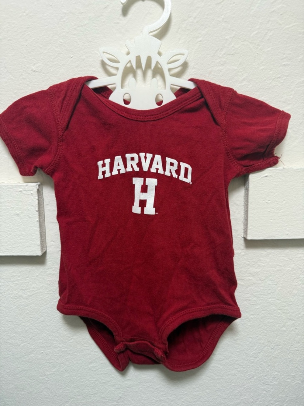 Harvard Red Baby Onesie with White Logo
